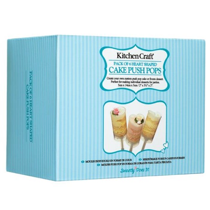 Kitchen Craft Sweetly Does it 6 Heart Shaped Cake Push Pops RRP 4.80 CLEARANCE XL 2.99